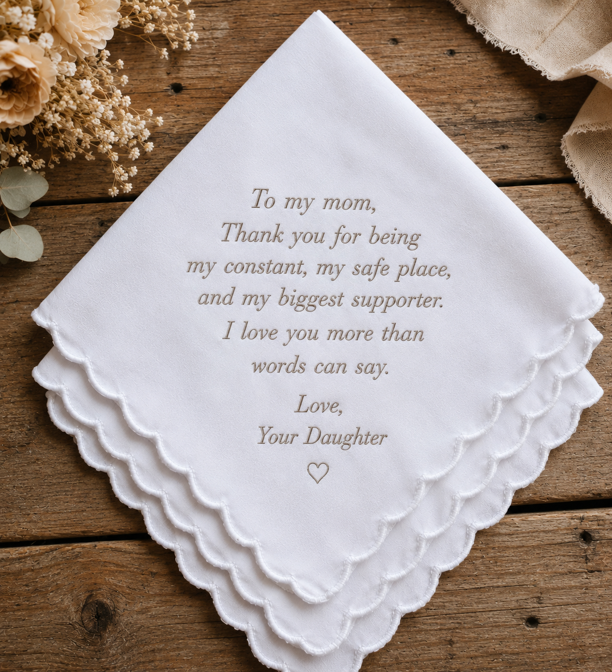 WEDDING HANDKERCHIEF - Petals & Thread
